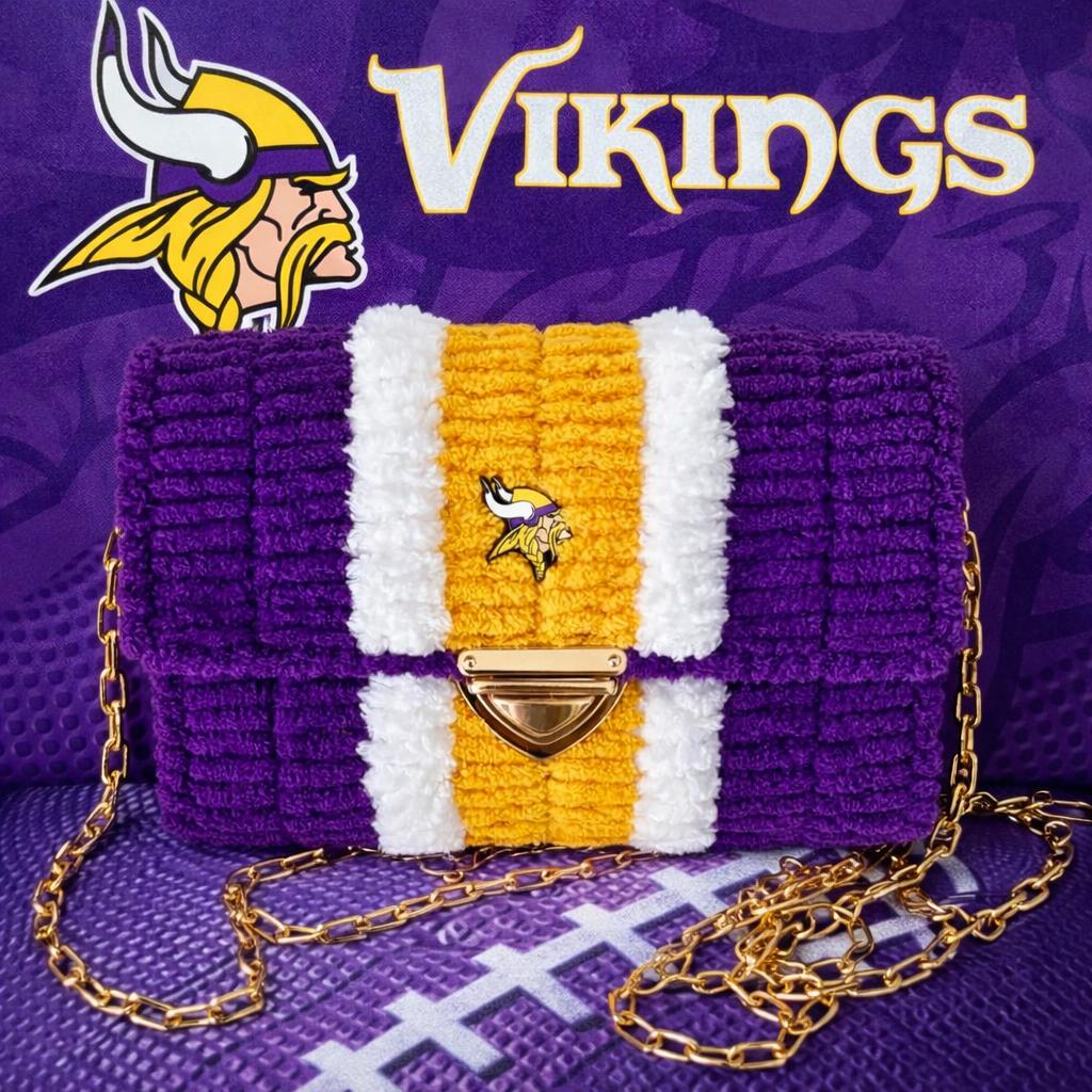Minnesota Vikings-Inspired Crossbody Purse – Game Day Ready! Handmade