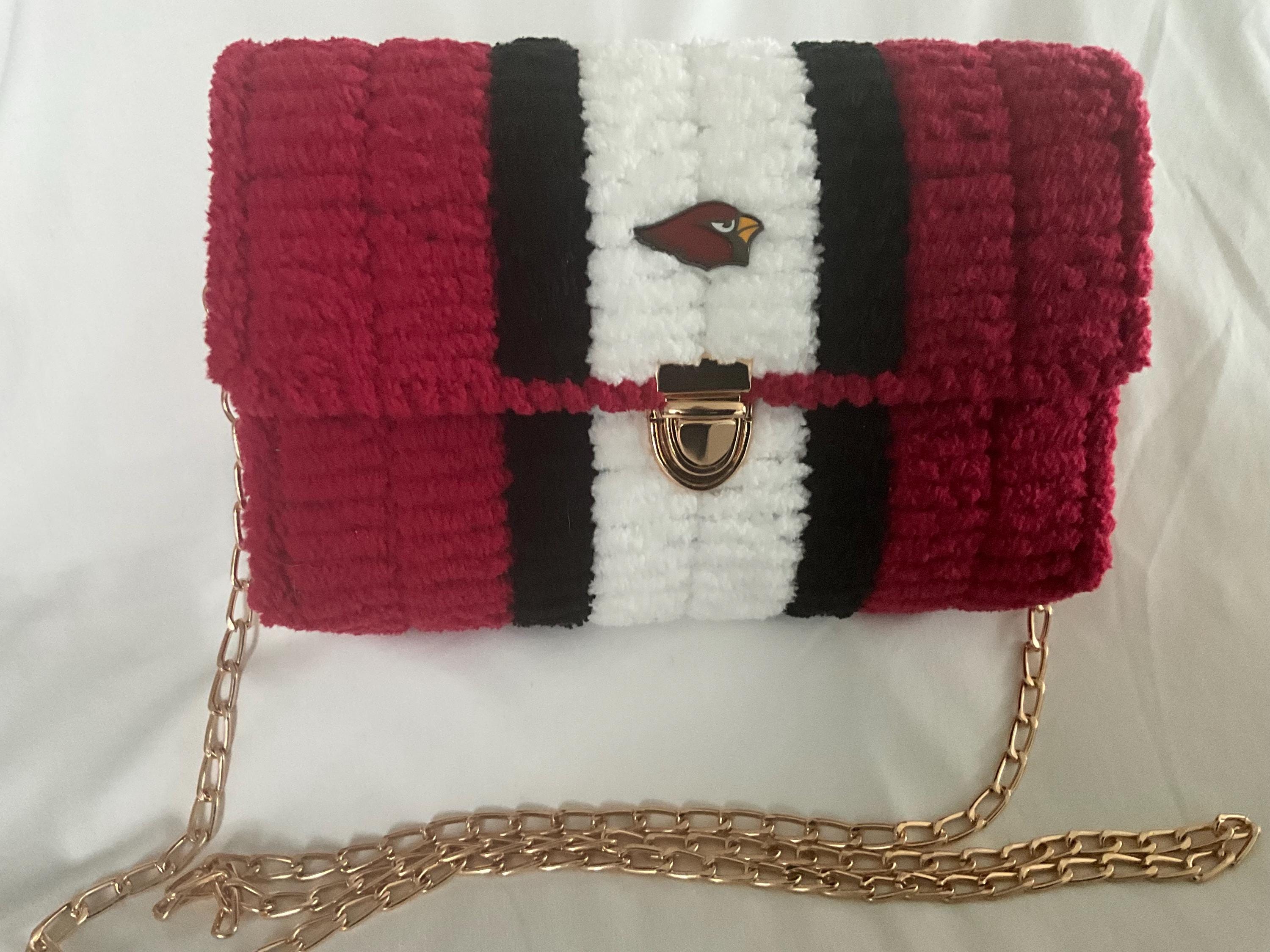Arizona Cardinals Inspired Crossbody Purse – Handmade Chenille Game Day Bag – NFL Fan Gift