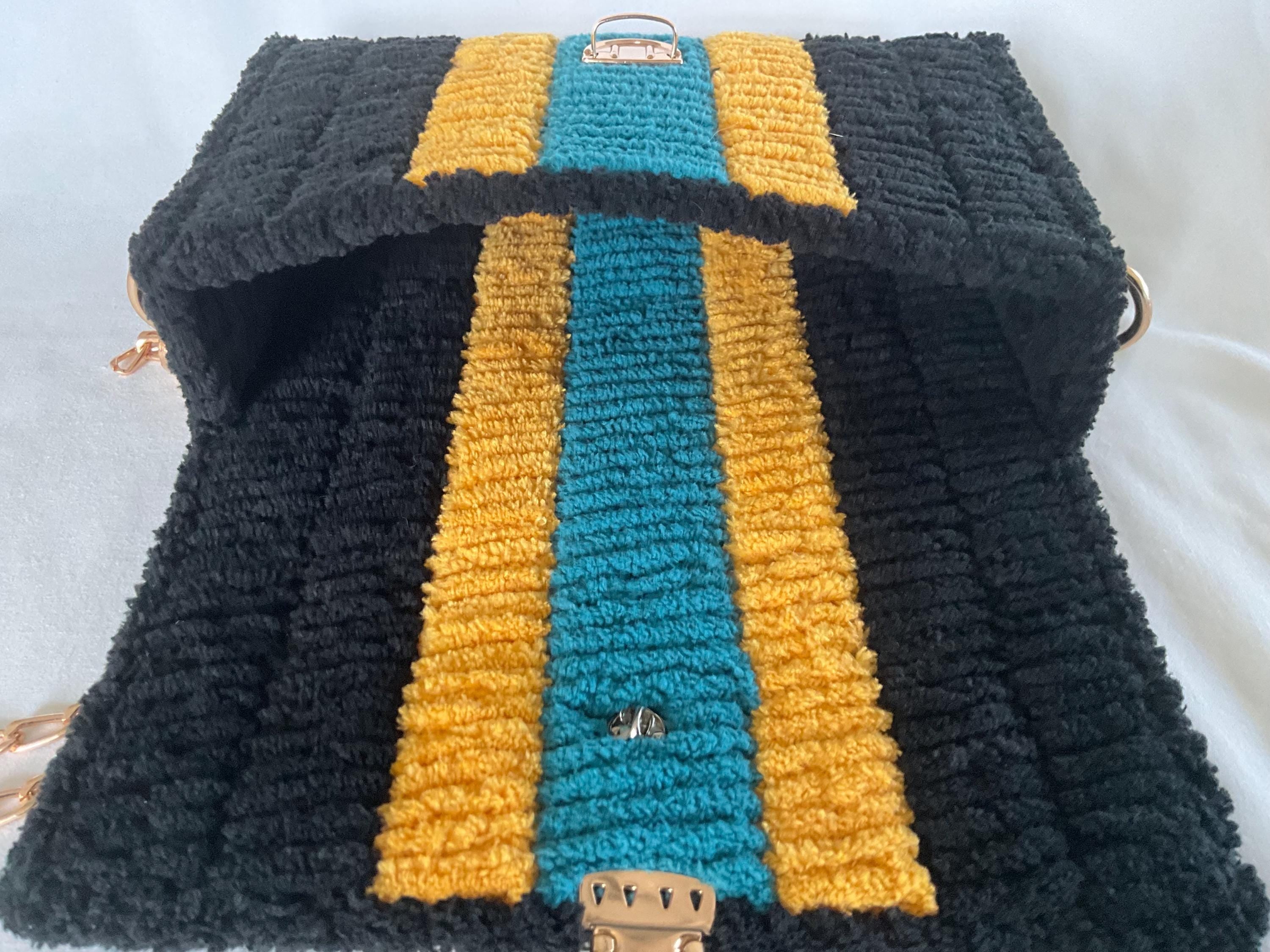 Jacksonville Jaguars Inspired Crossbody Purse – Handmade Chenille Game Day Bag – NFL Fan Gift