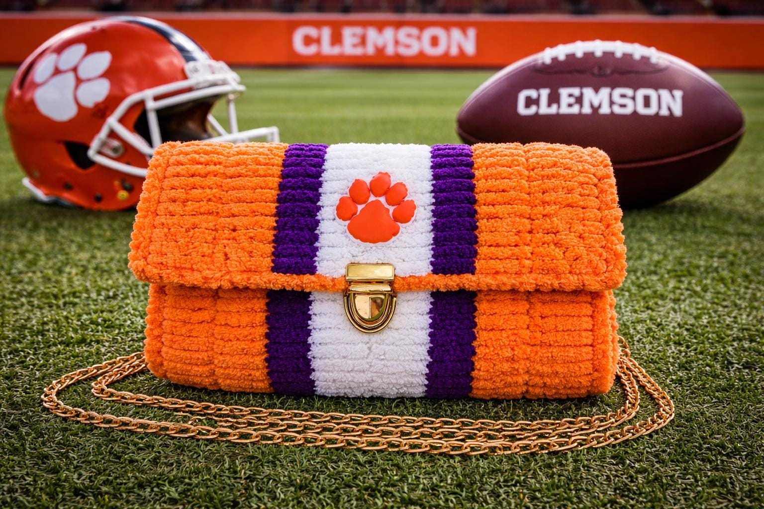Clemson Tigers Handmade  Crossbody Purse