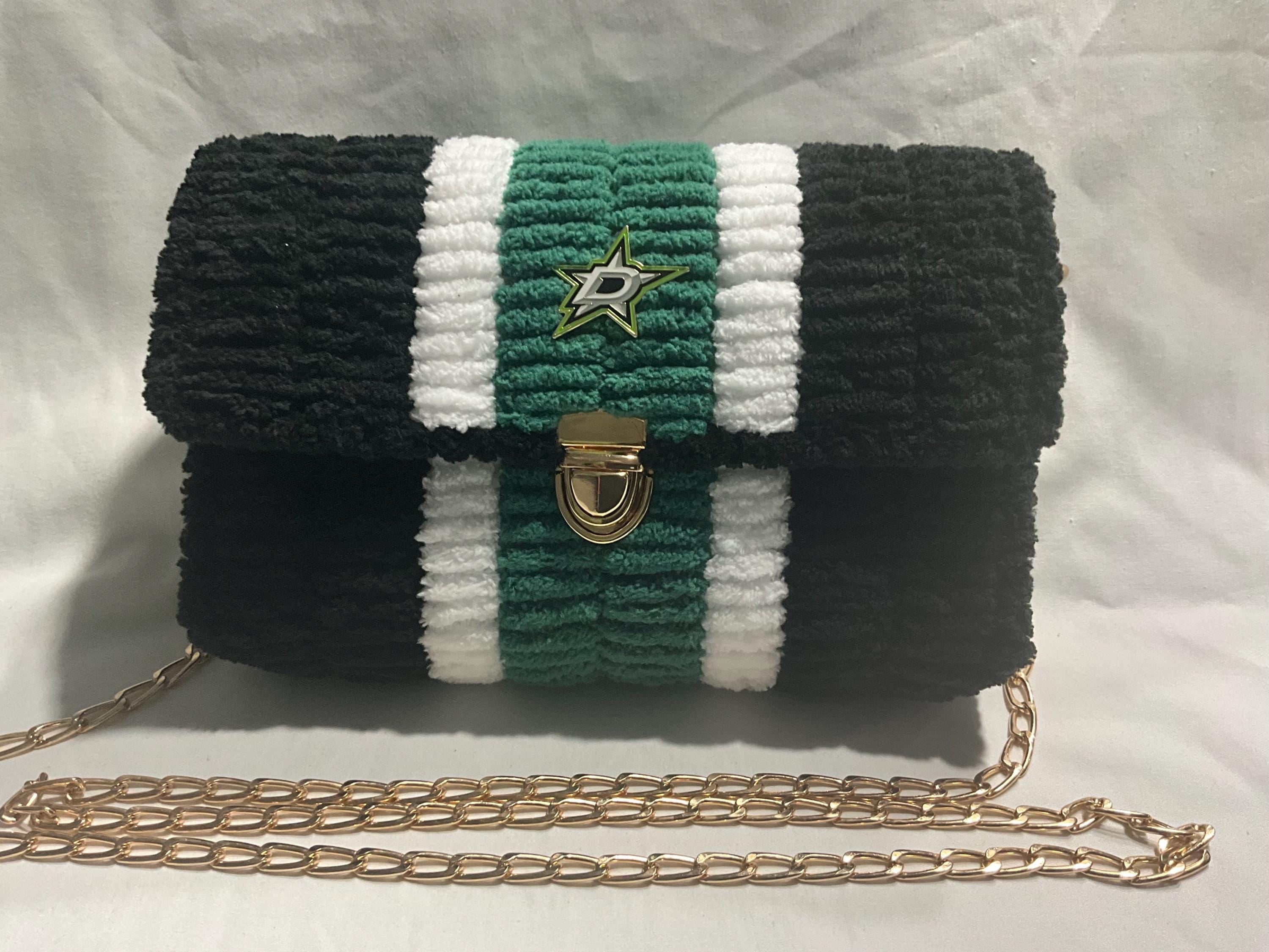 Dallas Stars Inspired Crossbody Purse – Handmade Crochet Fan Bag