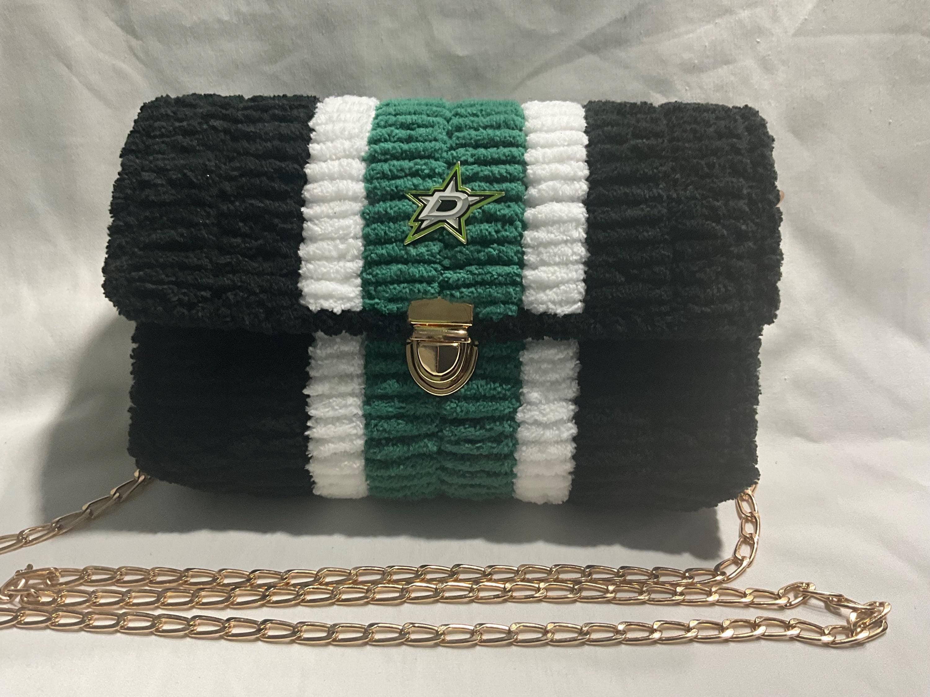 Dallas Stars Inspired Crossbody Purse – Handmade Crochet Fan Bag