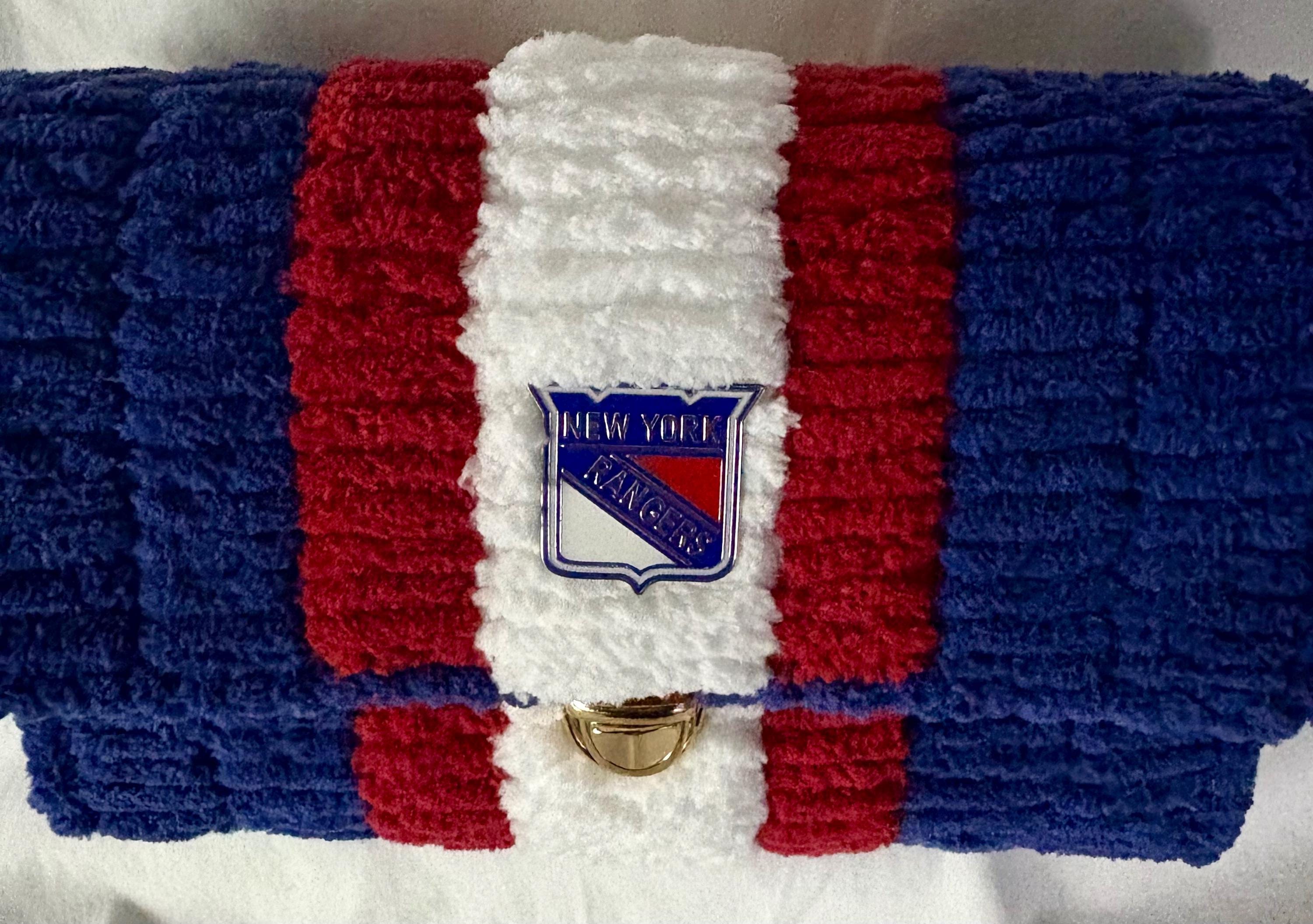 New York Rangers Inspired Crossbody Purse – Handmade Crochet Fan Bag