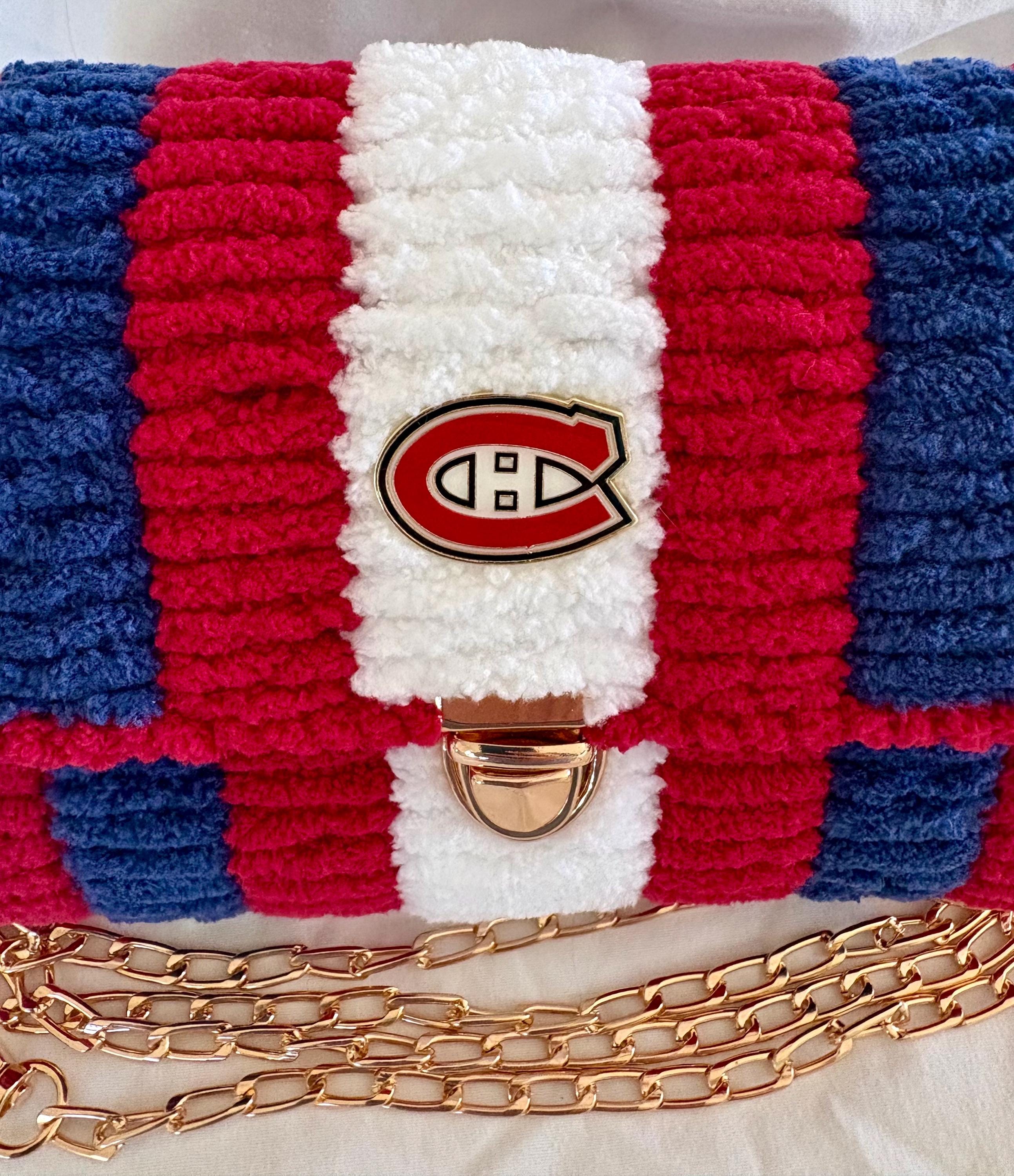 Montreal Canadians Inspired Crossbody Purse – Handmade Crochet Fan Bag