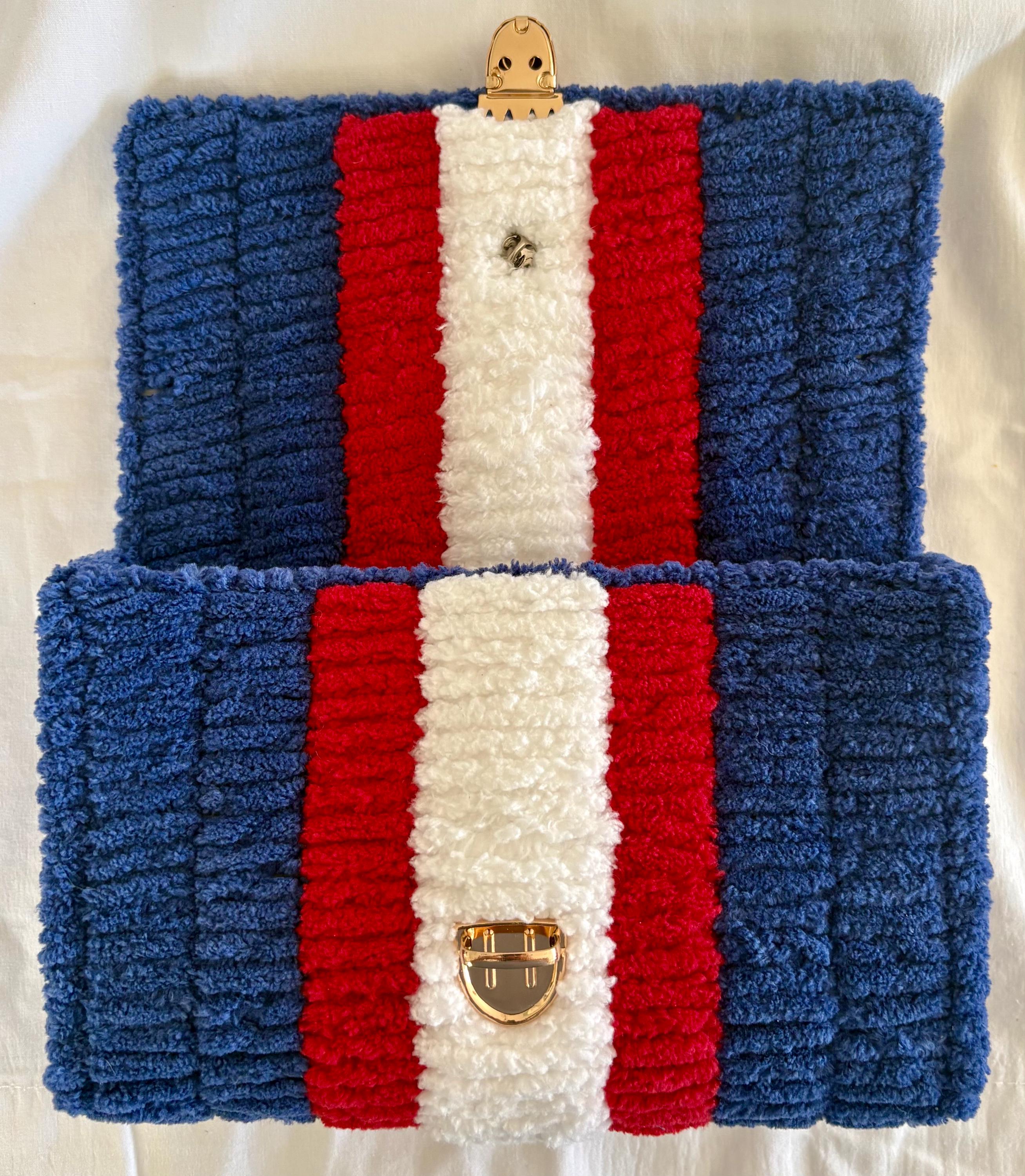 Columbus Blue Jackets Inspired Crossbody Purse – Handmade Crochet Fan Bag