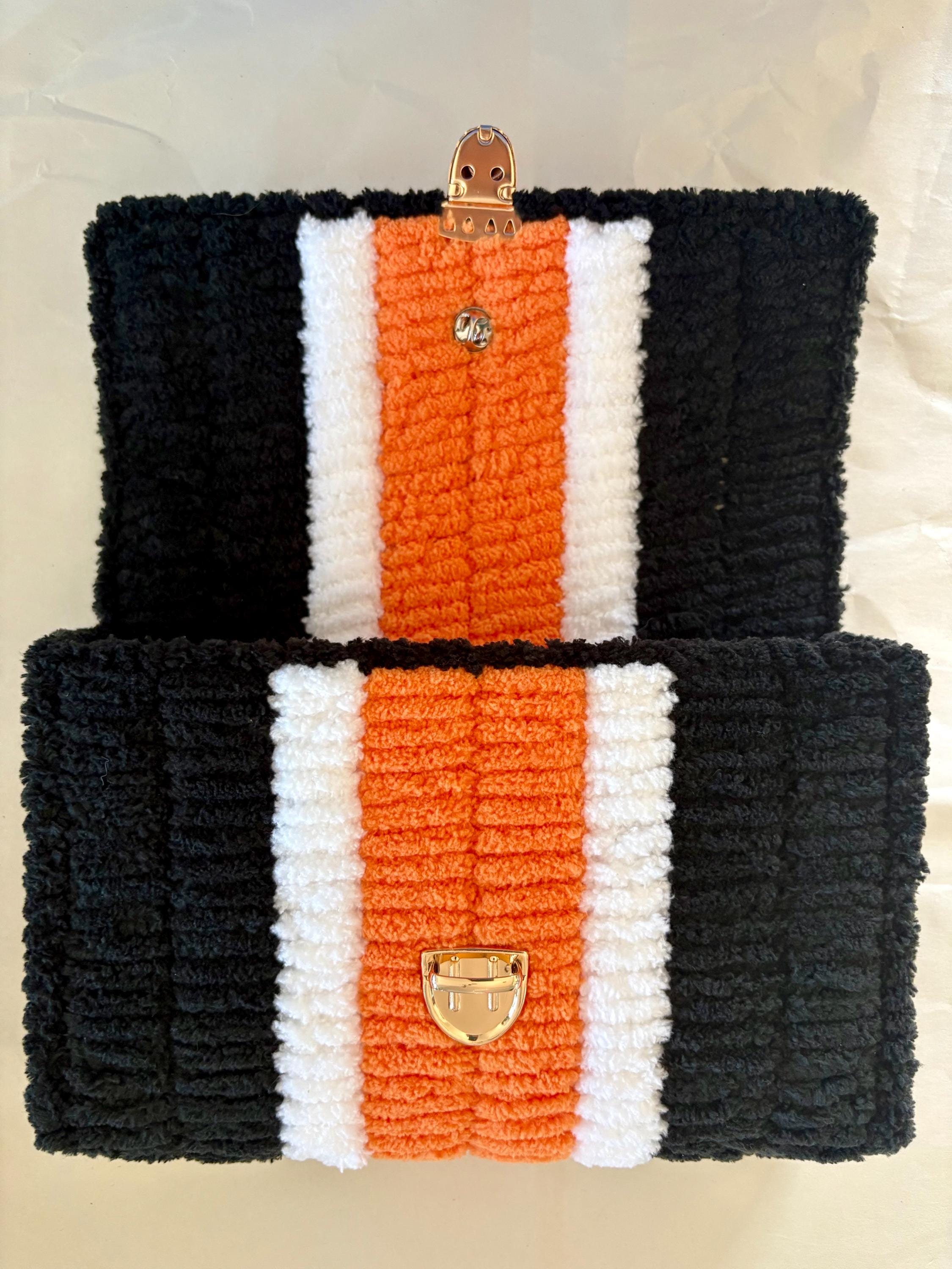 Philadelphia Flyers Inspired Crossbody Purse – Handmade Crochet Fan Bag
