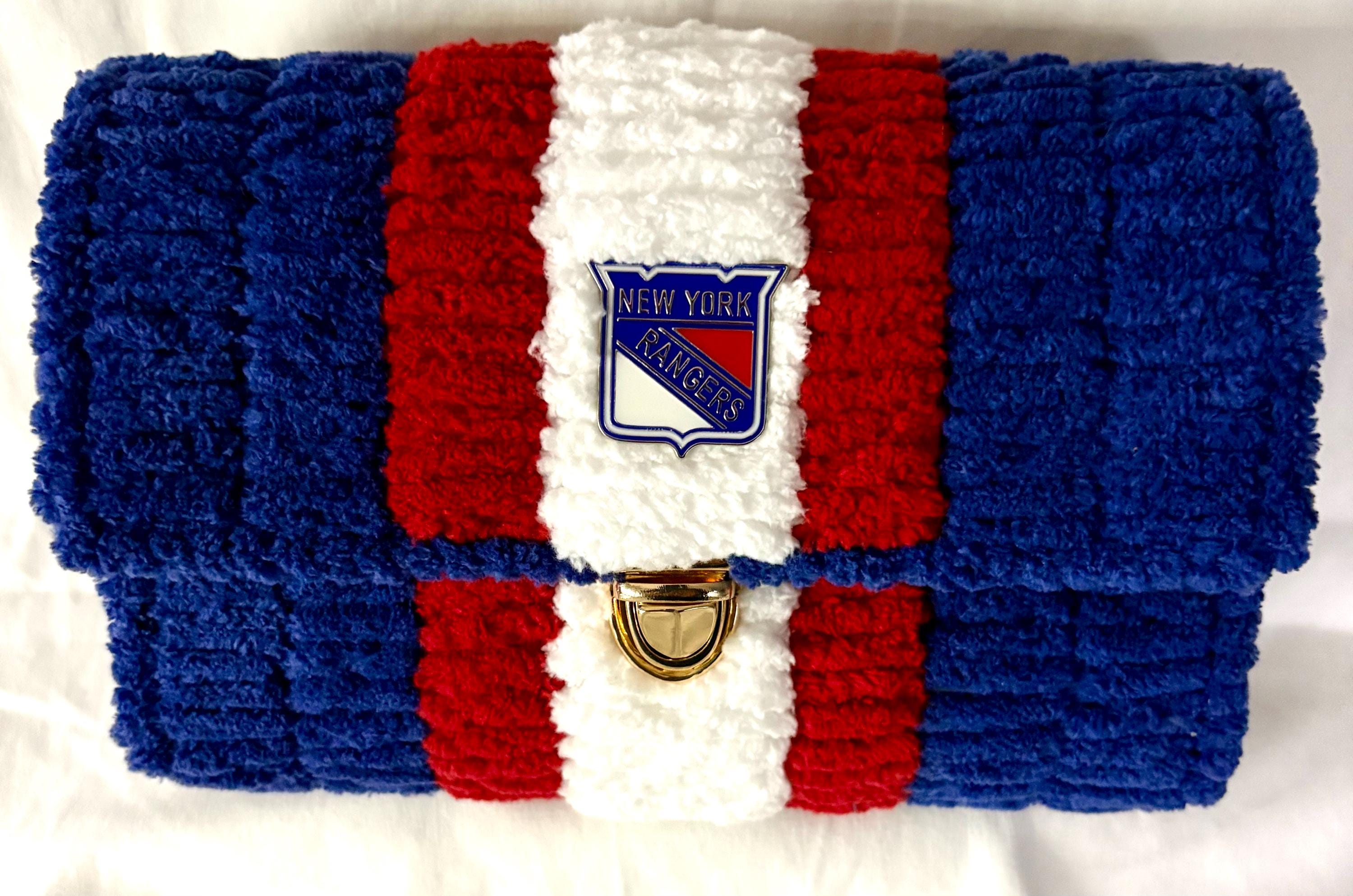 New York Rangers Inspired Crossbody Purse – Handmade Crochet Fan Bag