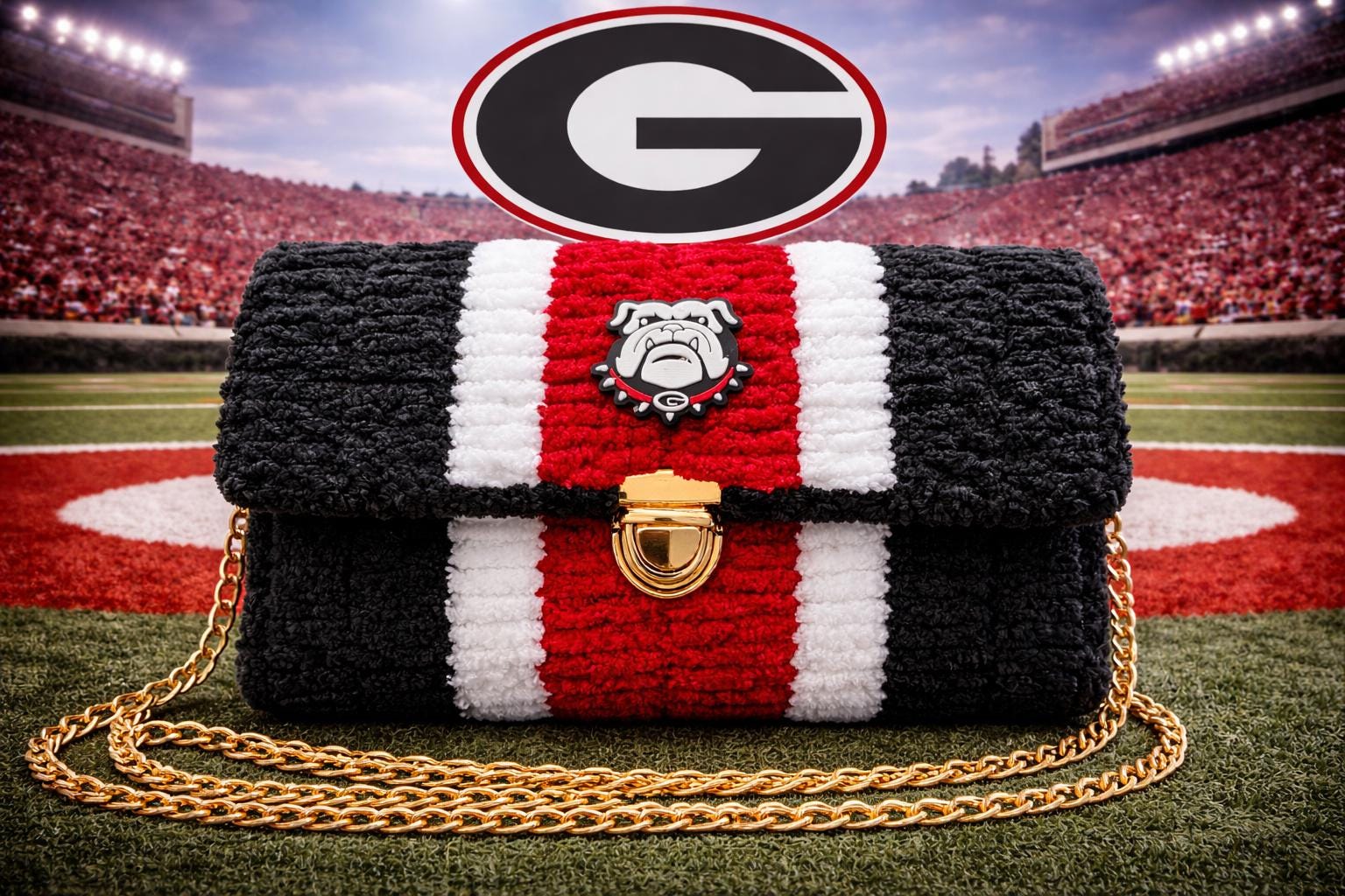 Georgia Bulldogs Handmade  Crossbody Purse