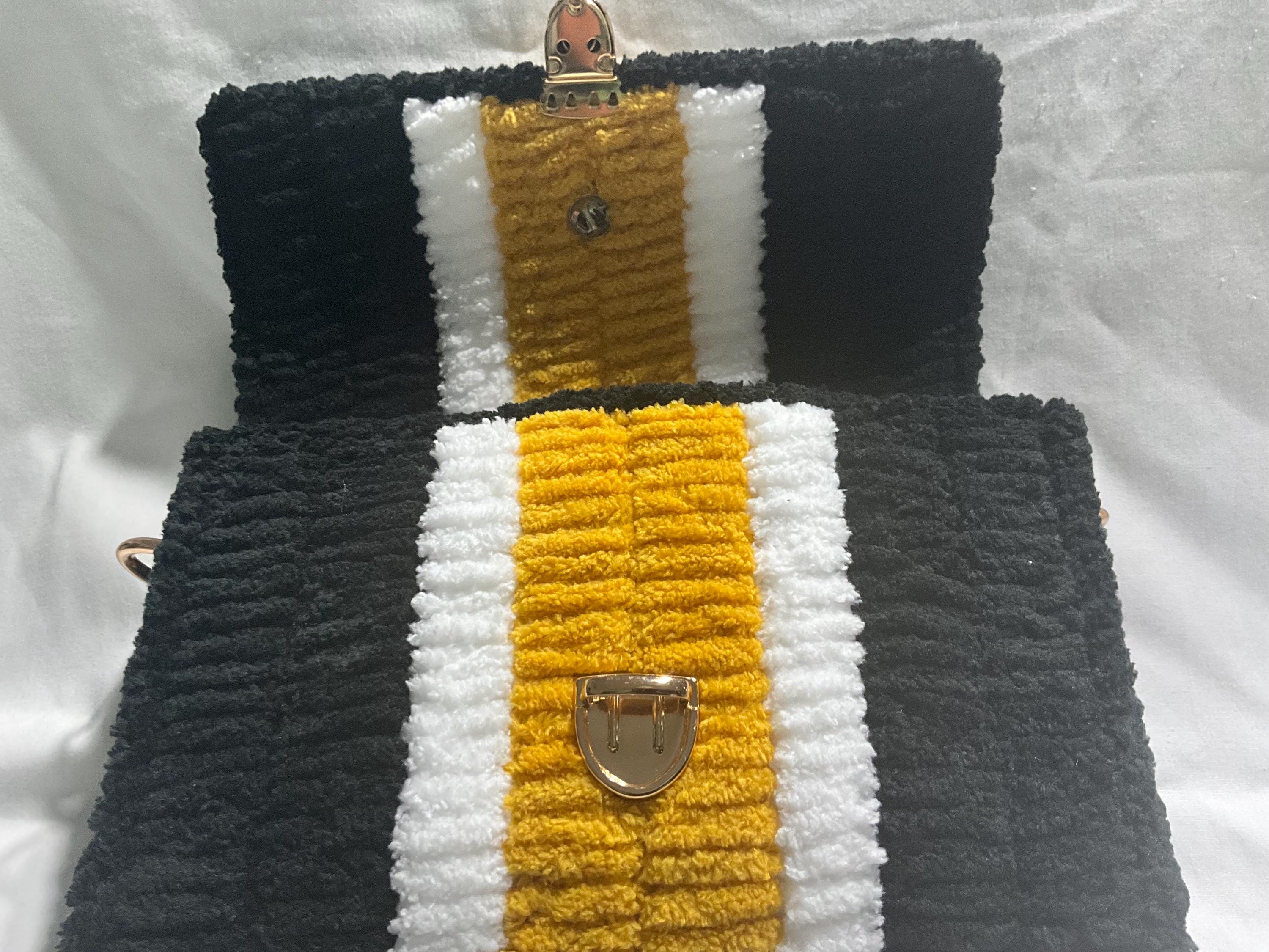 New Orleans Saints Inspired Crossbody Purse – Handmade Chenille Game Day Bag – NFL Fan Gift
