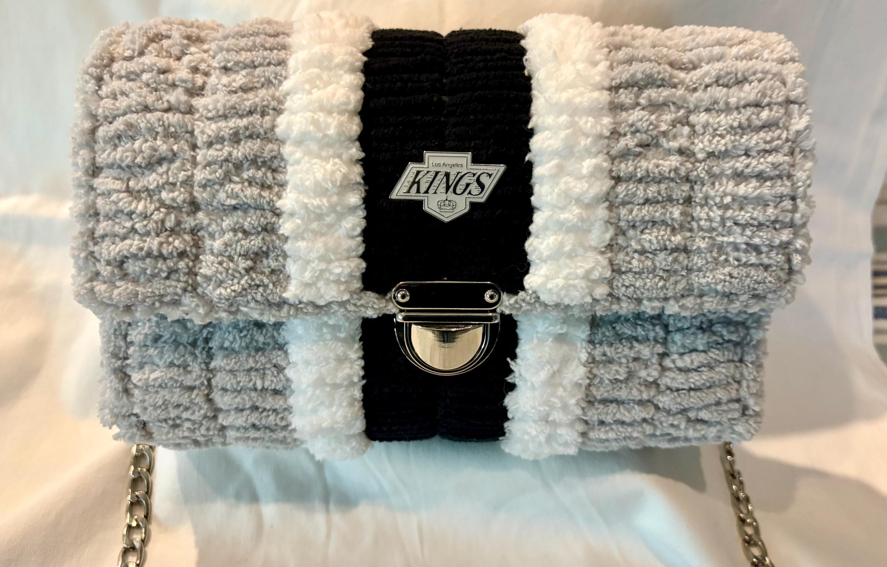 Los Angeles Kings Inspired Crossbody Purse – Handmade Crochet Fan Bag