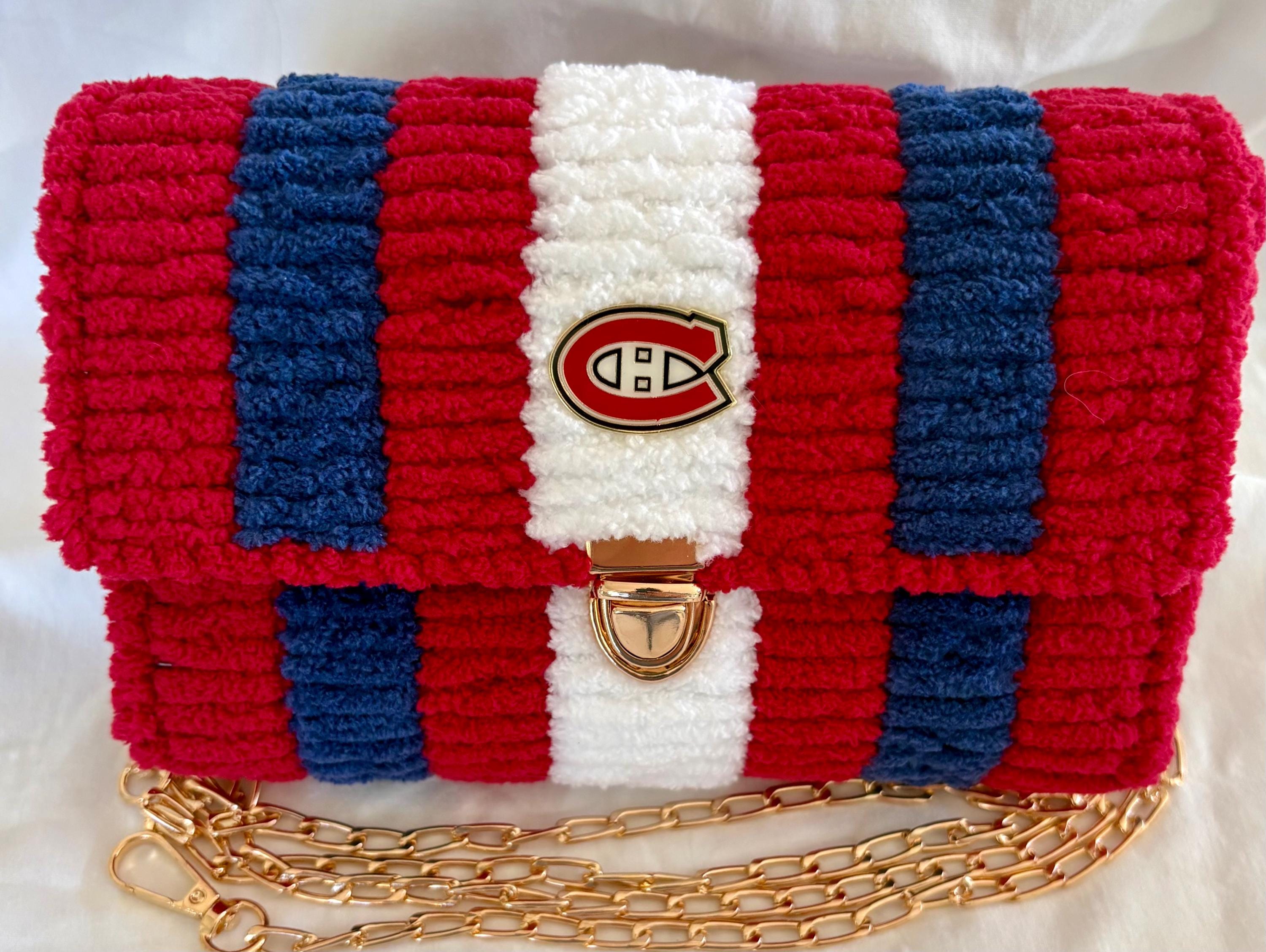 Montreal Canadians Inspired Crossbody Purse – Handmade Crochet Fan Bag