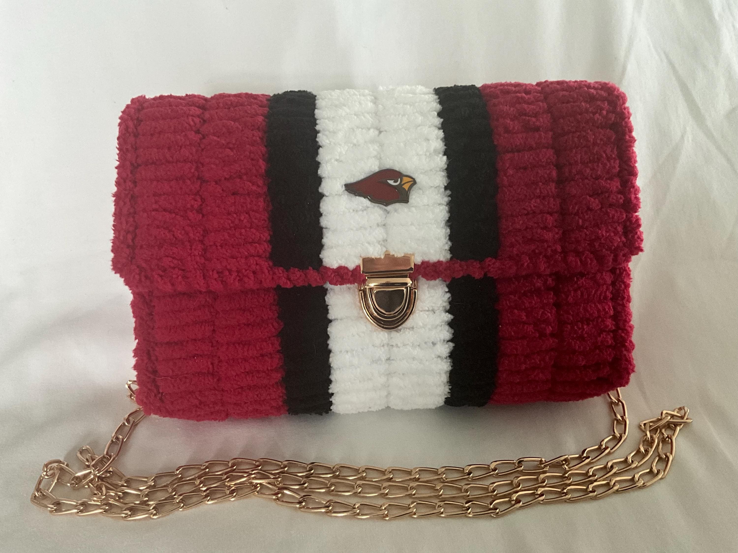 Arizona Cardinals Inspired Crossbody Purse – Handmade Chenille Game Day Bag – NFL Fan Gift