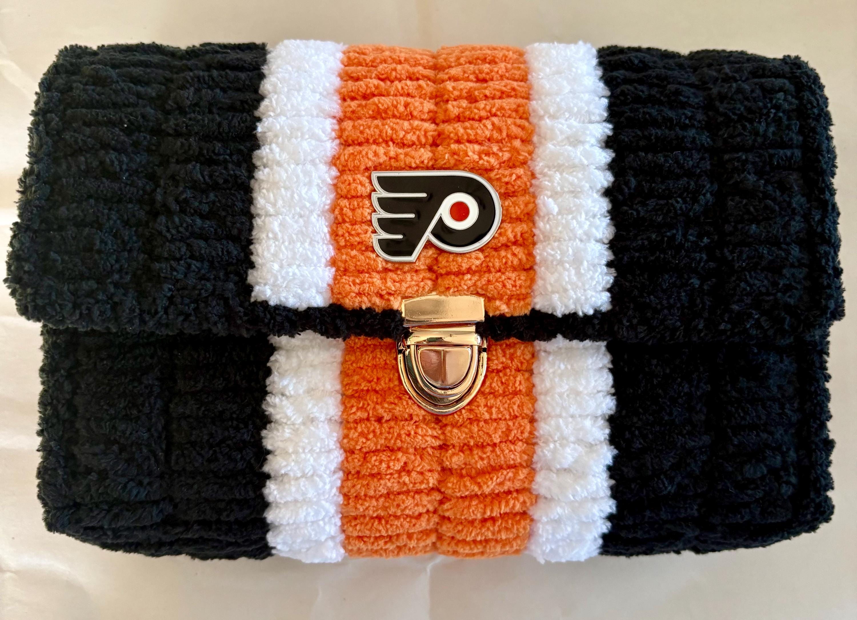 Philadelphia Flyers Inspired Crossbody Purse – Handmade Crochet Fan Bag