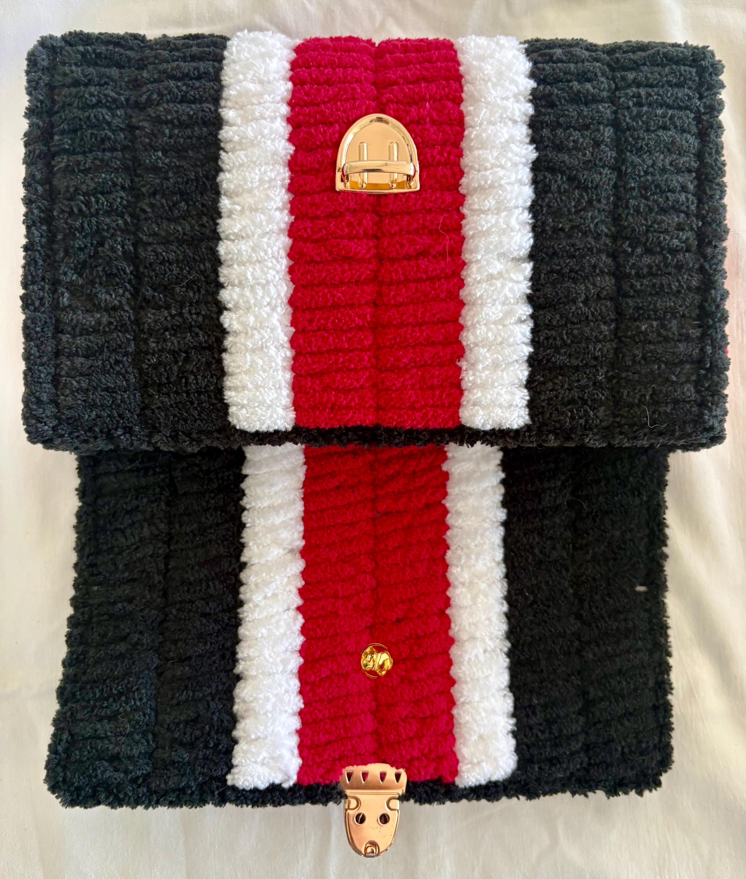Ottawa Senators Inspired Crossbody Purse – Handmade Crochet Fan Bag
