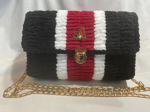 Arizona Diamondbacks Inspired Crossbody Purse – Handmade Crochet Fan Bag