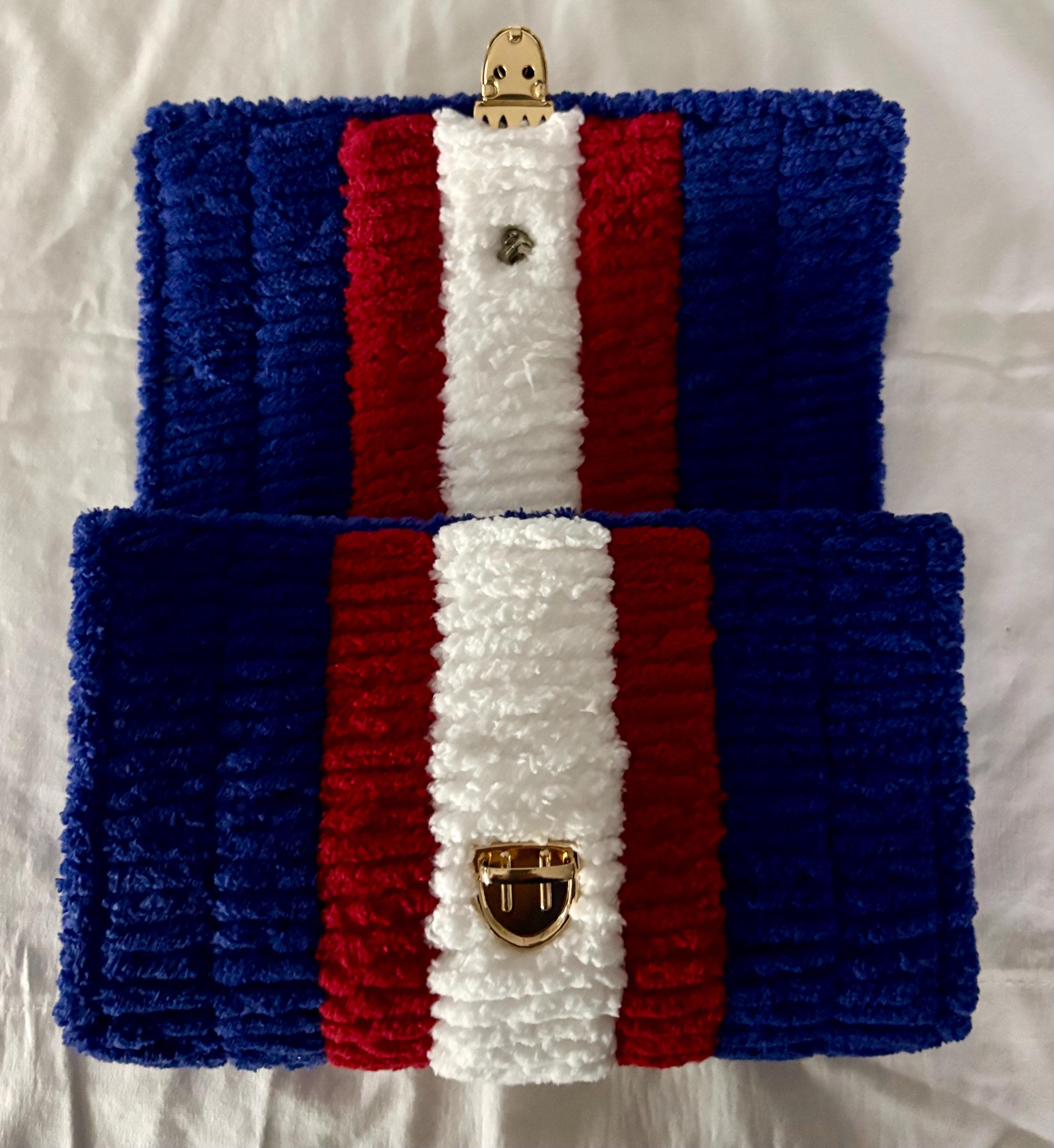 New York Rangers Inspired Crossbody Purse – Handmade Crochet Fan Bag