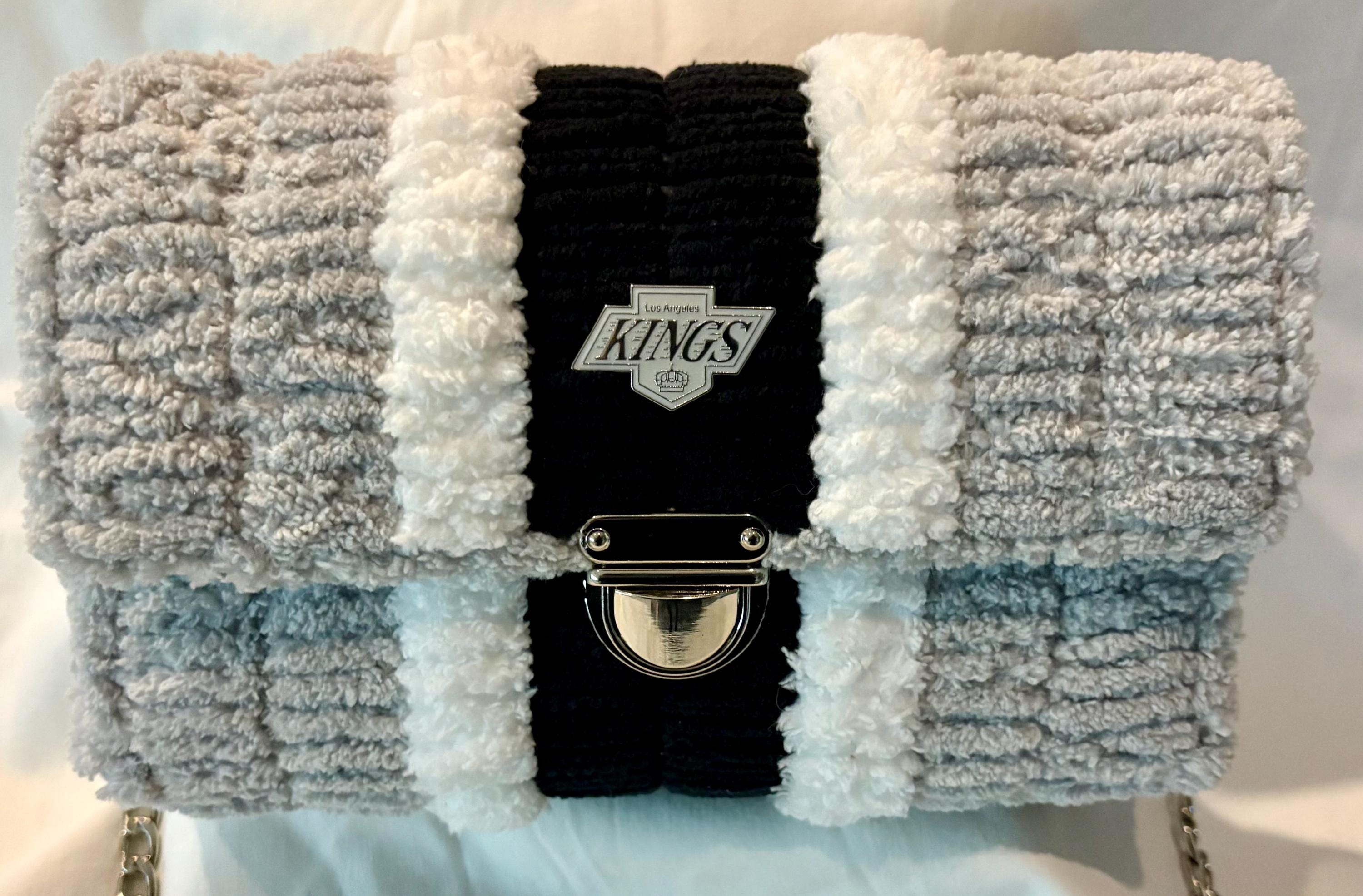 Los Angeles Kings Inspired Crossbody Purse – Handmade Crochet Fan Bag