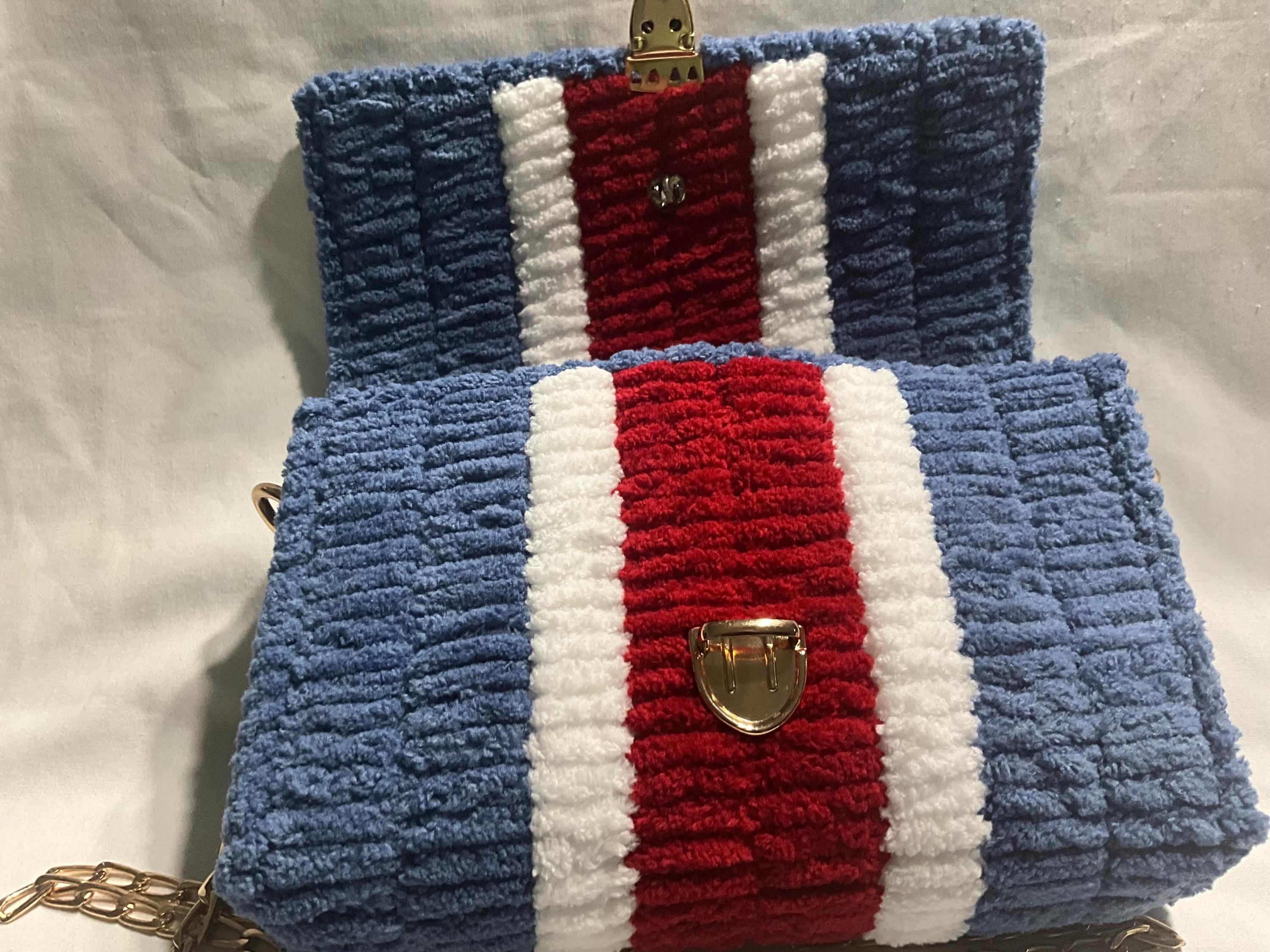 Colorado Avalanche Inspired Crossbody Purse – Handmade Crochet Fan Bag