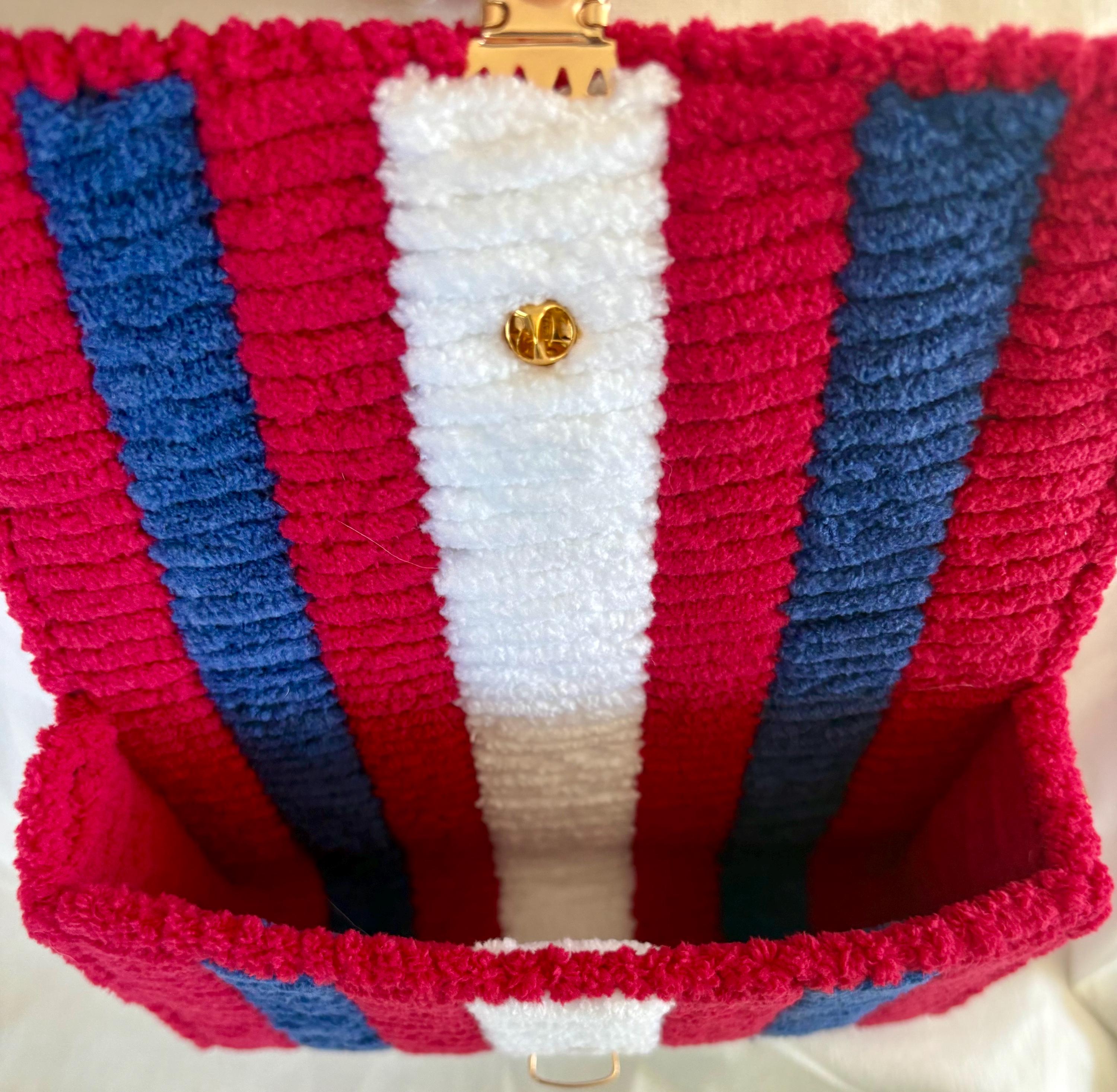 Boston Red Sox Inspired Crossbody Purse – Handmade Crochet Fan Bag