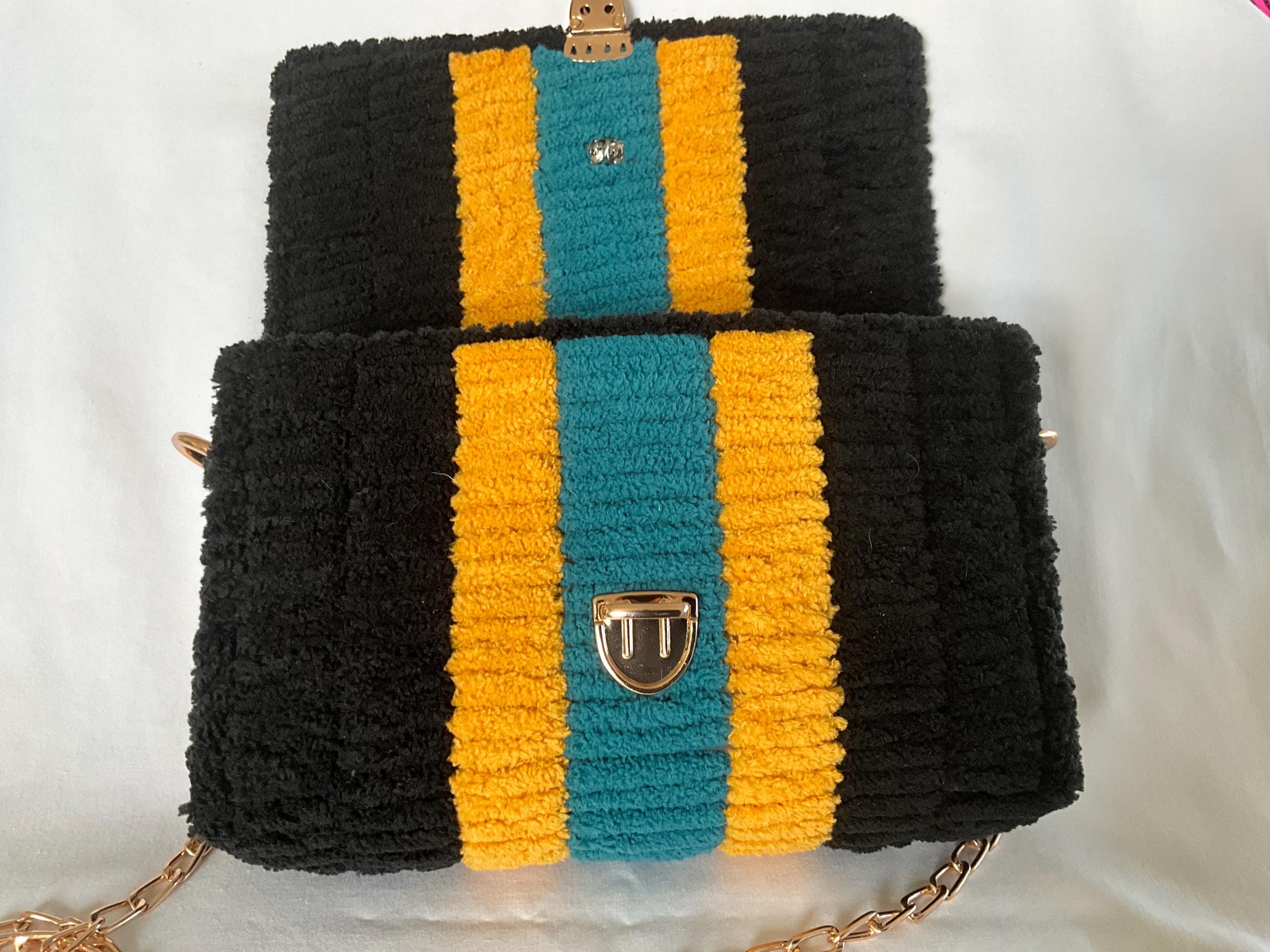Jacksonville Jaguars Inspired Crossbody Purse – Handmade Chenille Game Day Bag – NFL Fan Gift