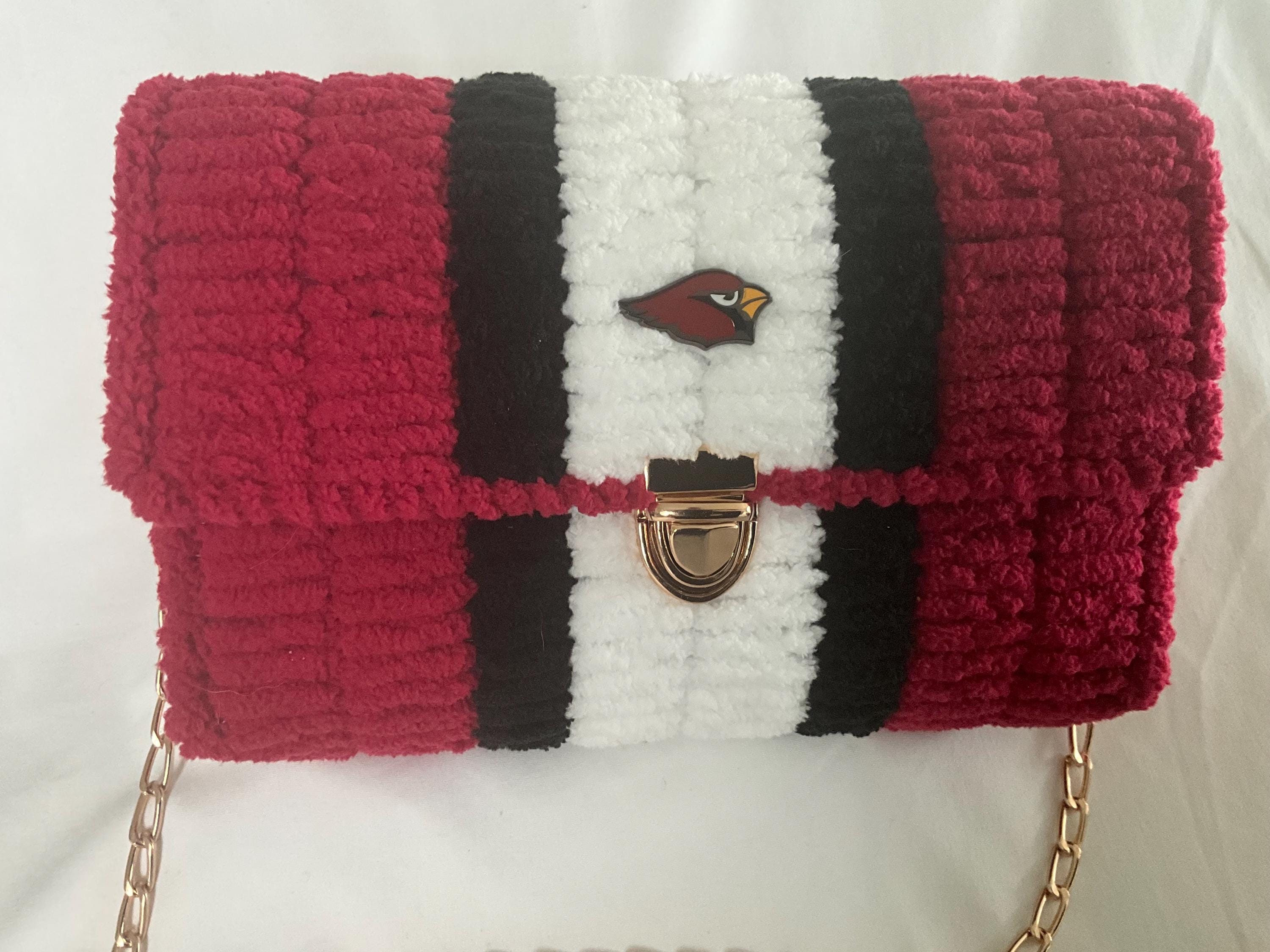 Arizona Cardinals Inspired Crossbody Purse – Handmade Chenille Game Day Bag – NFL Fan Gift