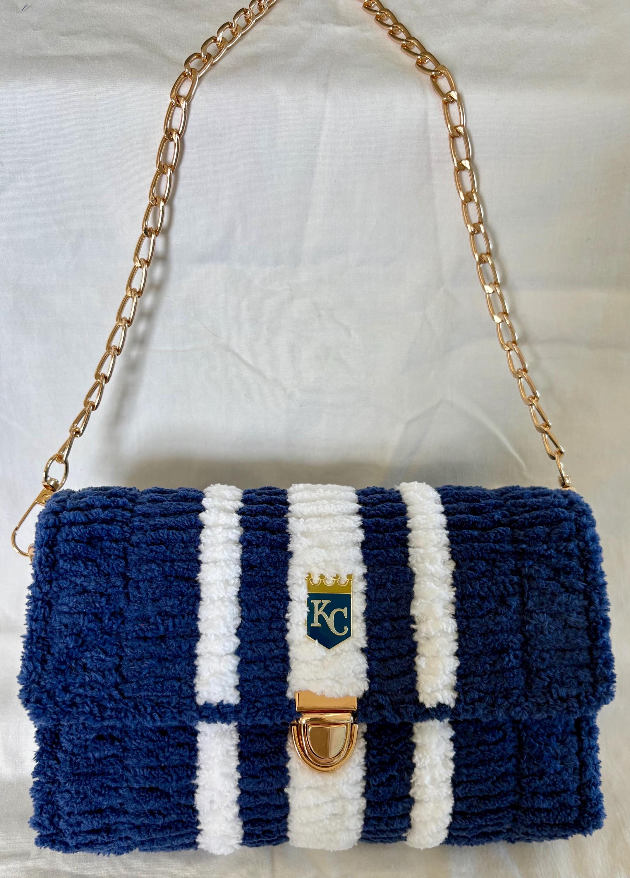 Kansas City Royals Inspired Crossbody Purse – Handmade Crochet Fan Bag