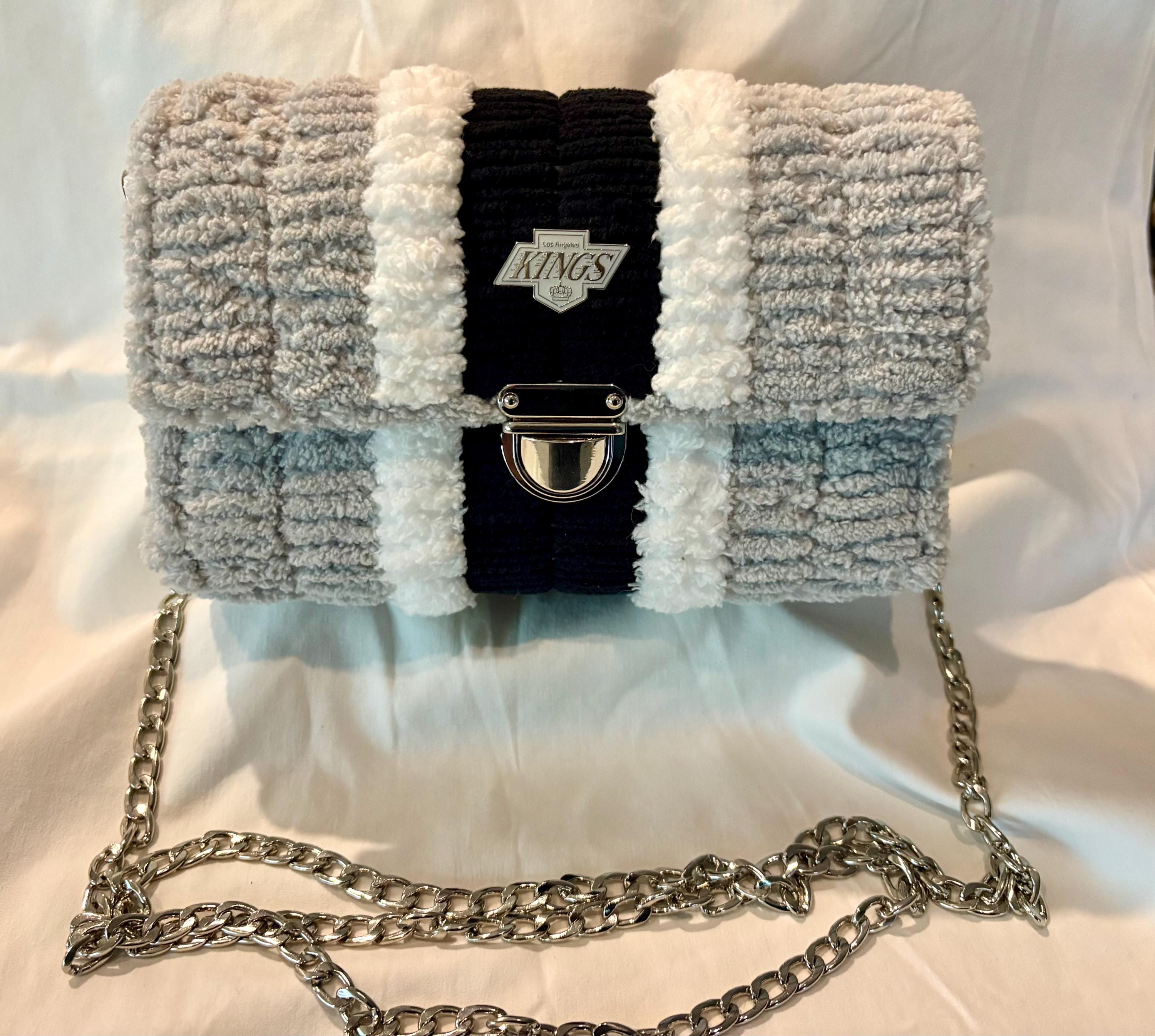 Los Angeles Kings Inspired Crossbody Purse – Handmade Crochet Fan Bag