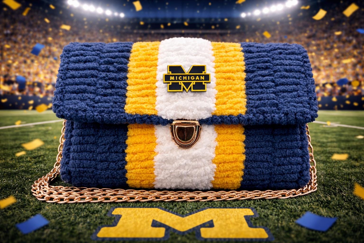 Michigan Wolverines Handmade  Crossbody Purse