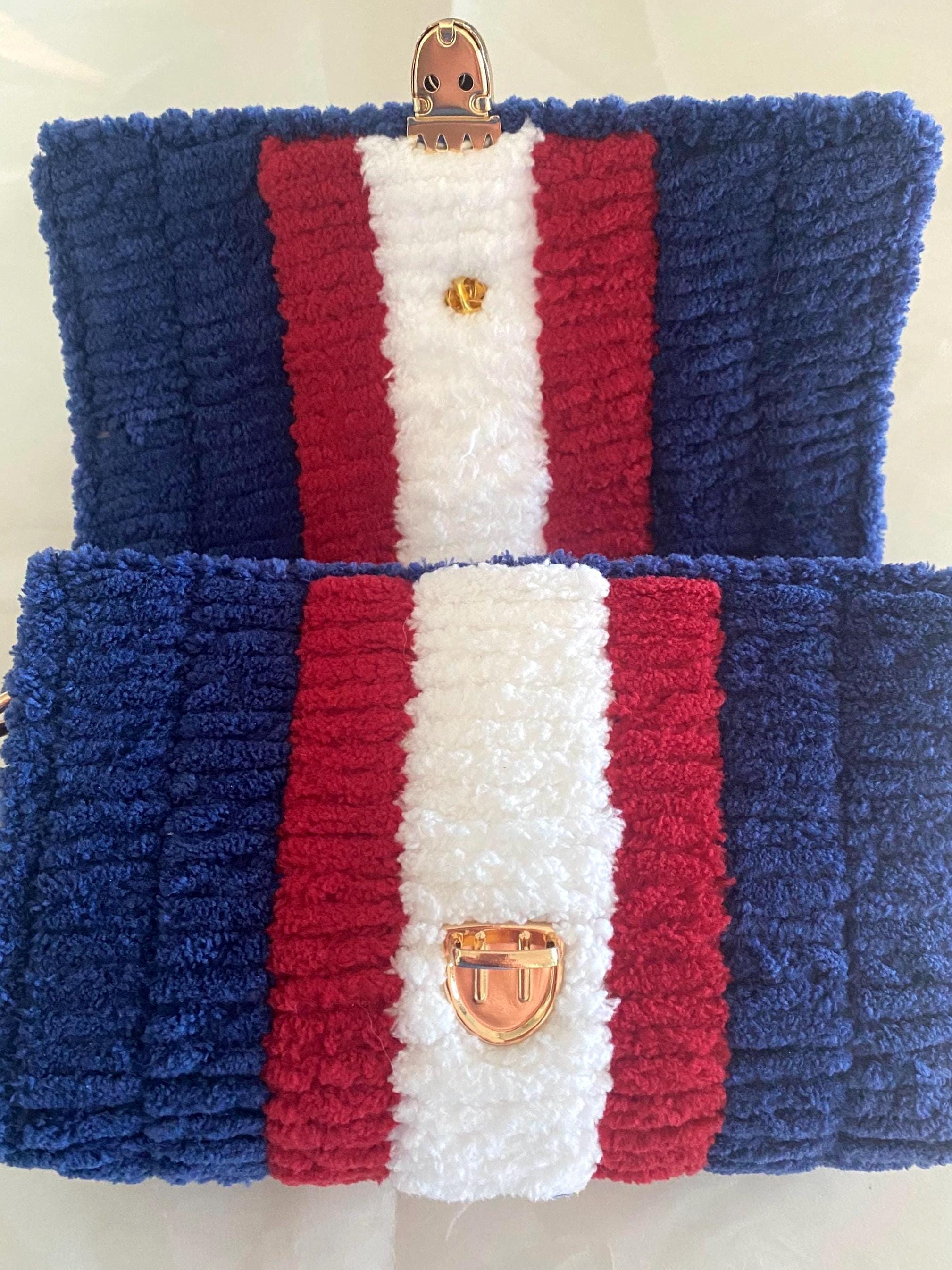 Chicago Cubs Inspired Crossbody Purse – Handmade Crochet Fan Bag