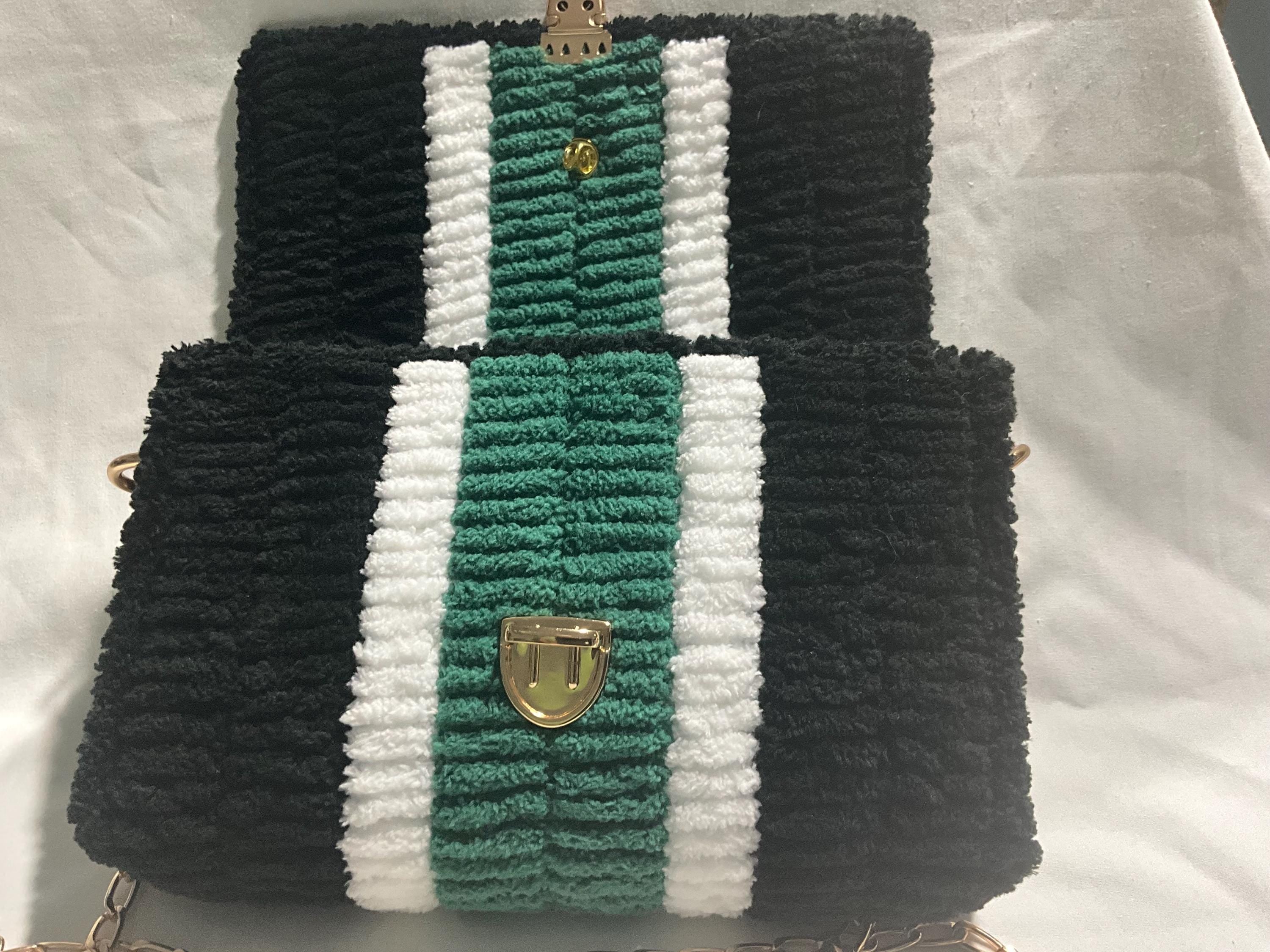 Dallas Stars Inspired Crossbody Purse – Handmade Crochet Fan Bag