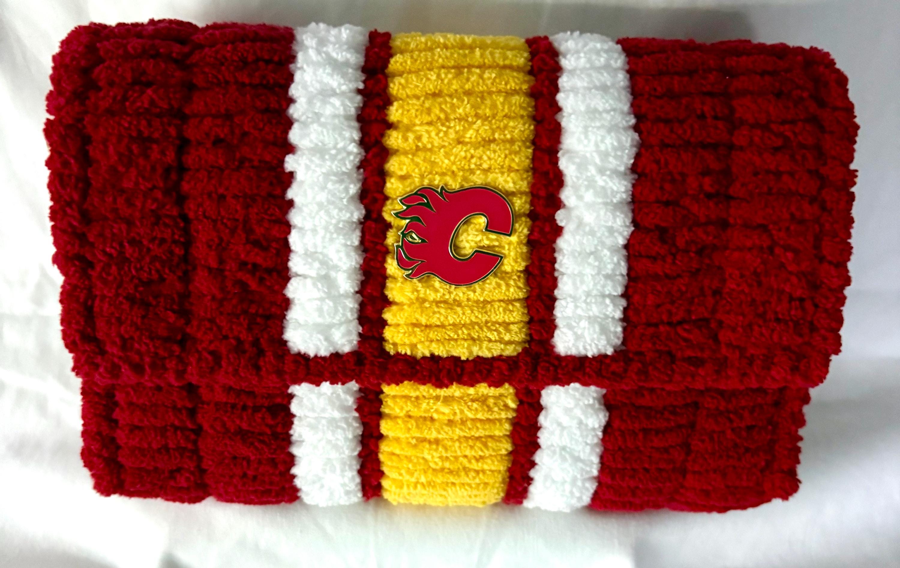 Calgary Flames Inspired Crossbody Purse – Handmade Crochet Fan Bag