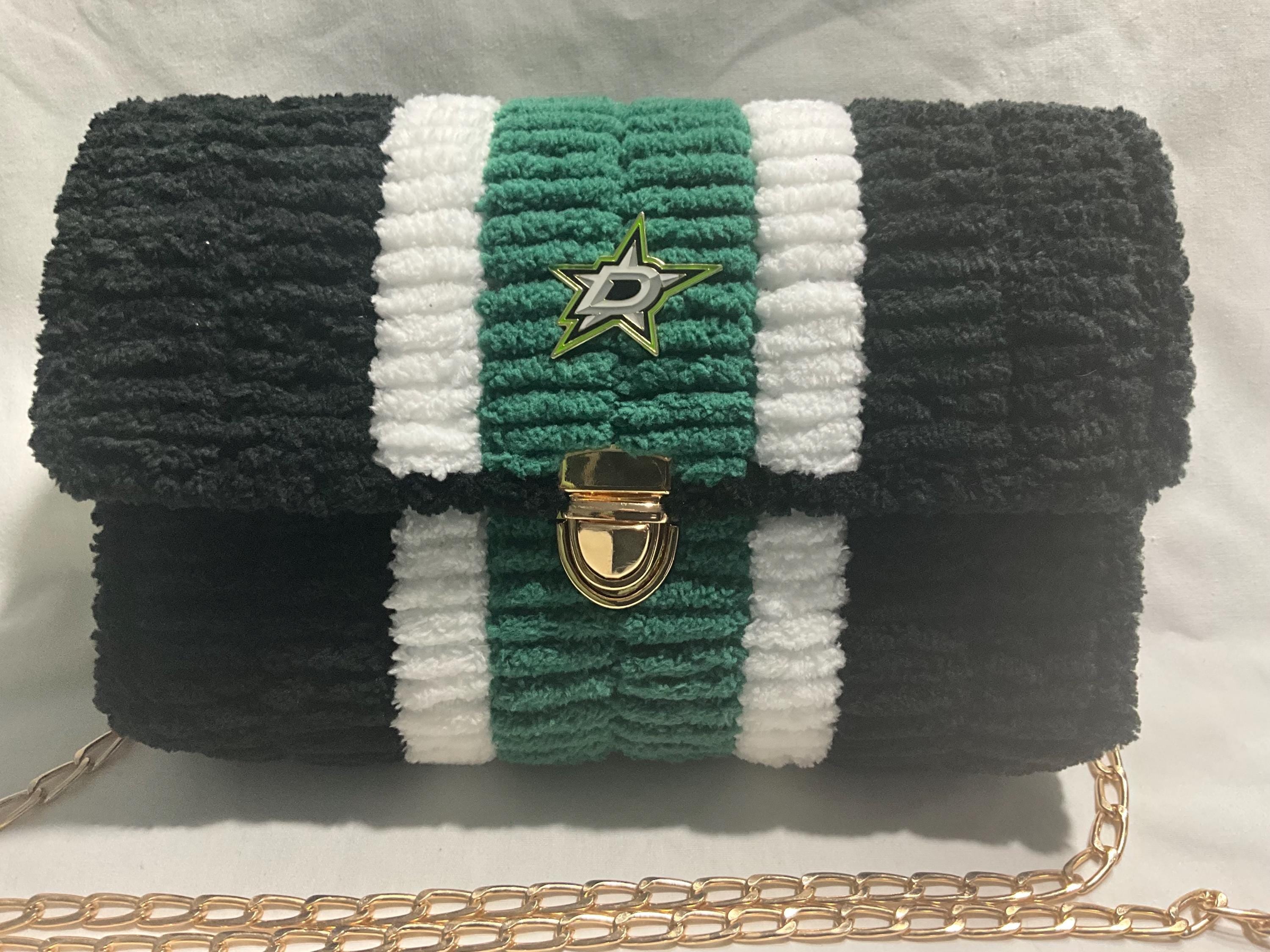 Dallas Stars Inspired Crossbody Purse – Handmade Crochet Fan Bag